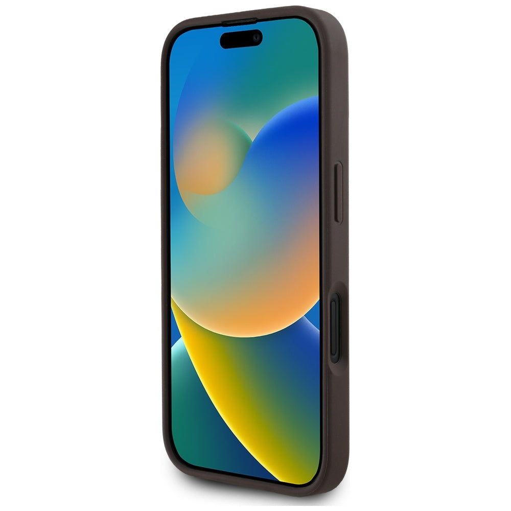 Θήκη MagSafe για Apple iPhone 16, Guess, 4G Circle Classic Logo, Καφέ