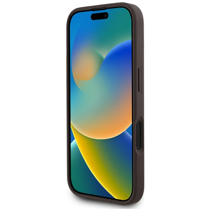 Θήκη MagSafe για Apple iPhone 16, Guess, 4G Circle Classic Logo, Καφέ