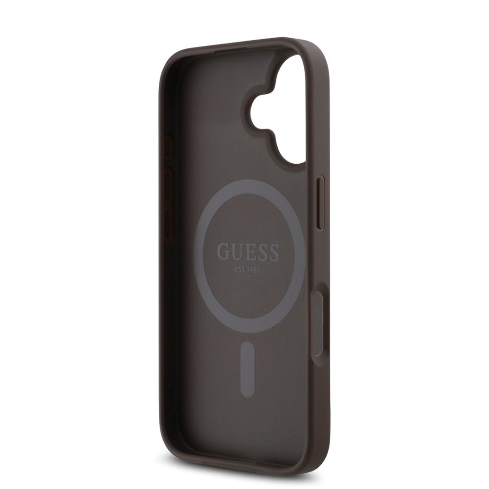 Θήκη MagSafe για Apple iPhone 16, Guess, 4G Classic, Καφέ