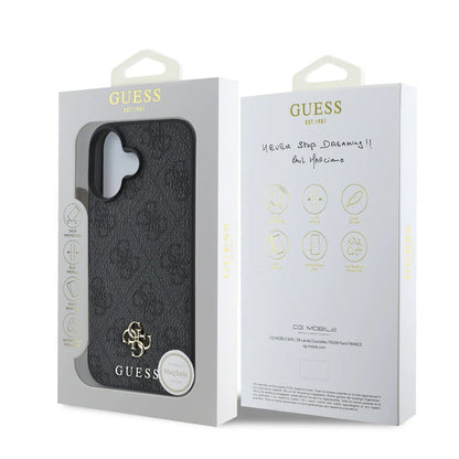 Θήκη MagSafe για Apple iPhone 16, Guess, 4G Classic, Μαύρη