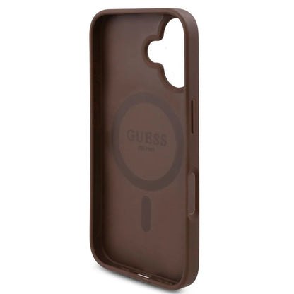 Θήκη MagSafe για Apple iPhone 16, Guess, 4G Flowers Print, Καφέ