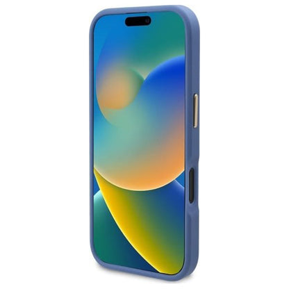 Θήκη MagSafe για Apple iPhone 16, Guess, 4G Logo Plate, Μπλε