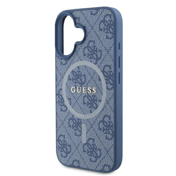 Θήκη MagSafe για Apple iPhone 16, Guess, 4G Ring Classic Logo, Μπλε