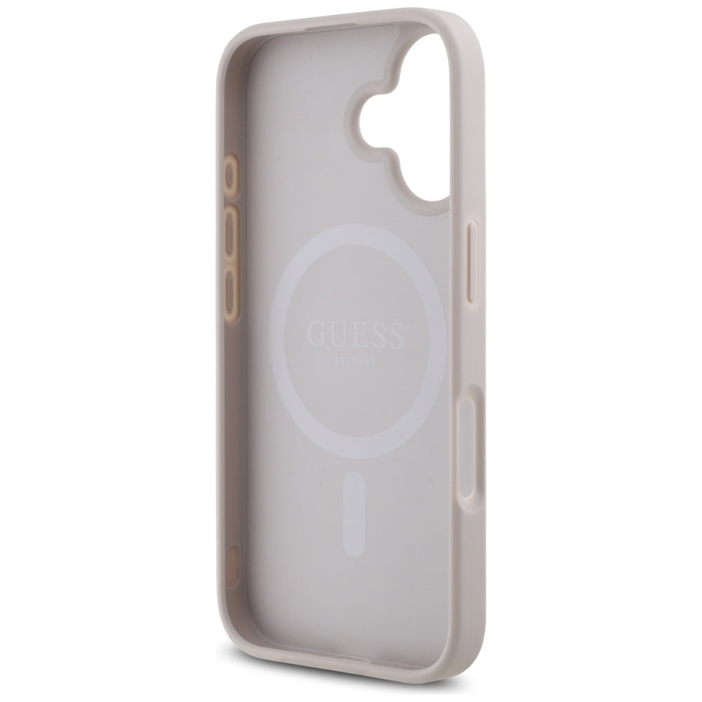 Θήκη MagSafe για Apple iPhone 16, Guess, 4G Small and Classic Logo, Ροζ