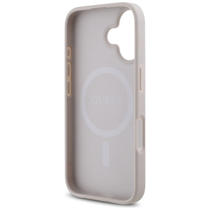 Θήκη MagSafe για Apple iPhone 16, Guess, 4G Small and Classic Logo, Ροζ