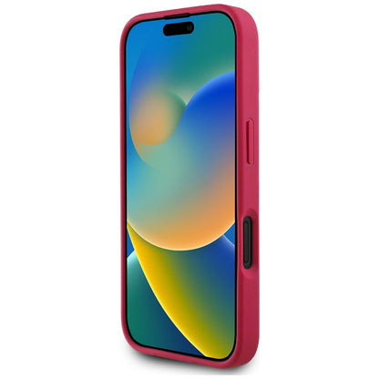 MagSafe Case for Apple iPhone 16, Guess, Grained Flowers, Fuchsia