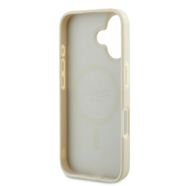 Θήκη MagSafe για Apple iPhone 16, Guess, Grained Gold Ring, Μπεζ