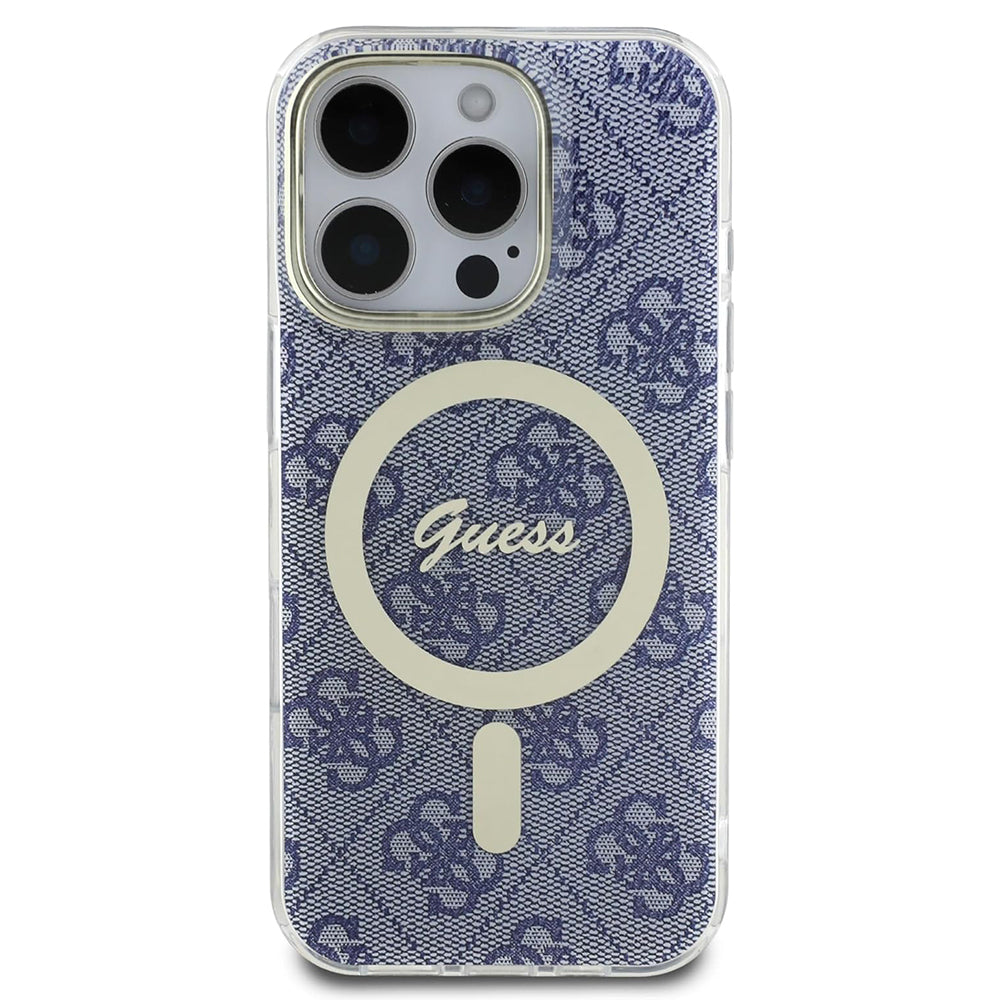 Θήκη MagSafe για Apple iPhone 16, Guess, IML 4G, Μπλε