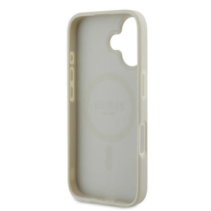 Θήκη MagSafe για Apple iPhone 16, Guess, Peony Script, Λευκή
