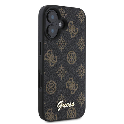 Θήκη MagSafe για Apple iPhone 16, Guess, Peony Script, Μαύρη