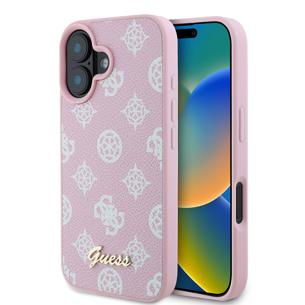 Θήκη MagSafe για Apple iPhone 16, Guess, Peony Script, Ροζ