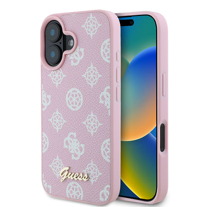 Θήκη MagSafe για Apple iPhone 16, Guess, Peony Script, Ροζ