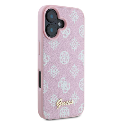 Θήκη MagSafe για Apple iPhone 16, Guess, Peony Script, Ροζ