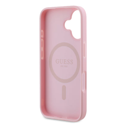 Θήκη MagSafe για Apple iPhone 16, Guess, Peony Script, Ροζ