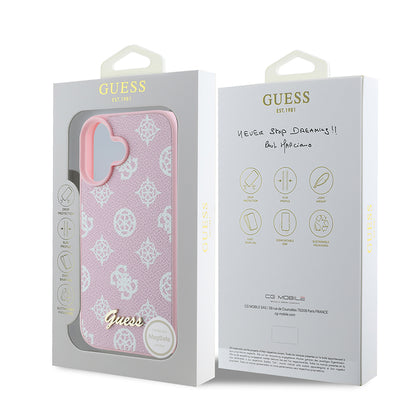 Θήκη MagSafe για Apple iPhone 16, Guess, Peony Script, Ροζ