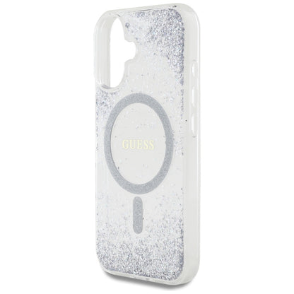 Θήκη MagSafe για Apple iPhone 16, Guess, Resin Gradient Glitter, Ασημί