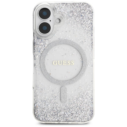 Θήκη MagSafe για Apple iPhone 16, Guess, Resin Gradient Glitter, Ασημί