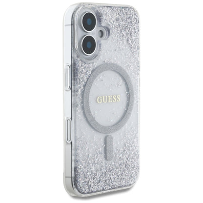 Θήκη MagSafe για Apple iPhone 16, Guess, Resin Gradient Glitter, Ασημί