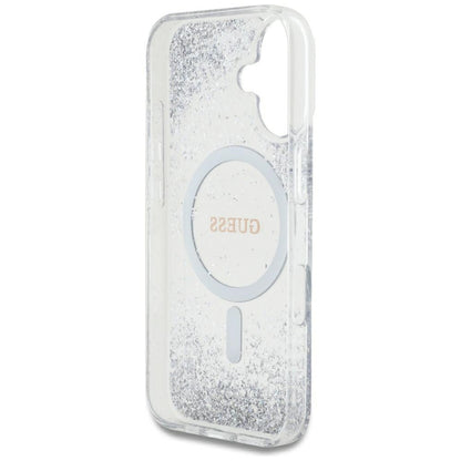 Θήκη MagSafe για Apple iPhone 16, Guess, Resin Gradient Glitter, Ασημί