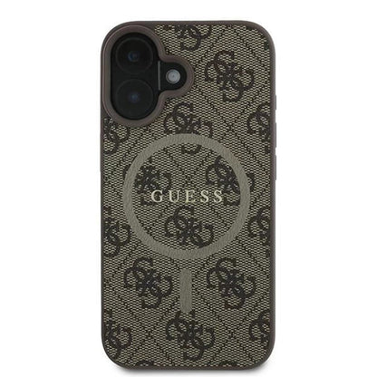 Θήκη MagSafe για Apple iPhone 16 Plus, Guess, 4G Ring Classic Logo, Καφέ
