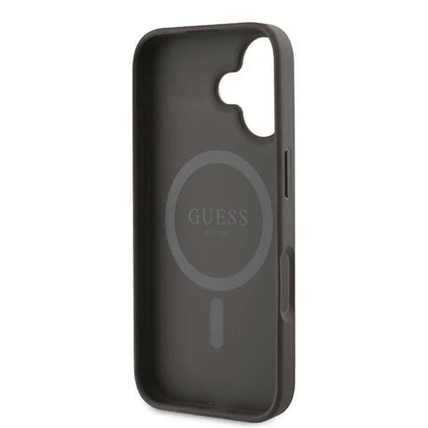 Θήκη MagSafe για Apple iPhone 16 Plus, Guess, 4G Ring Classic Logo, Καφέ