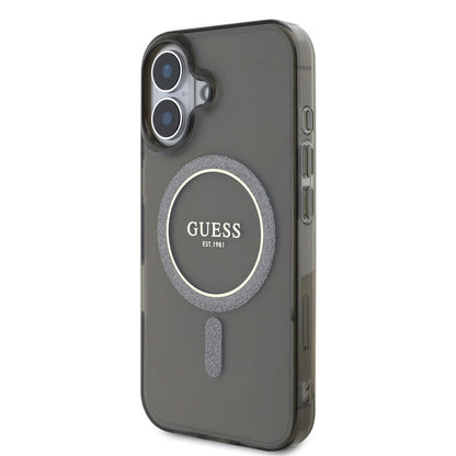 Θήκη MagSafe για Apple iPhone 16 Plus, Guess, IML Glitter Circle, Μαύρη