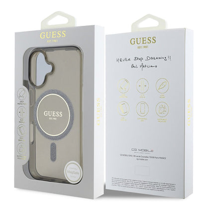 Θήκη MagSafe για Apple iPhone 16 Plus, Guess, IML Glitter Circle, Μαύρη