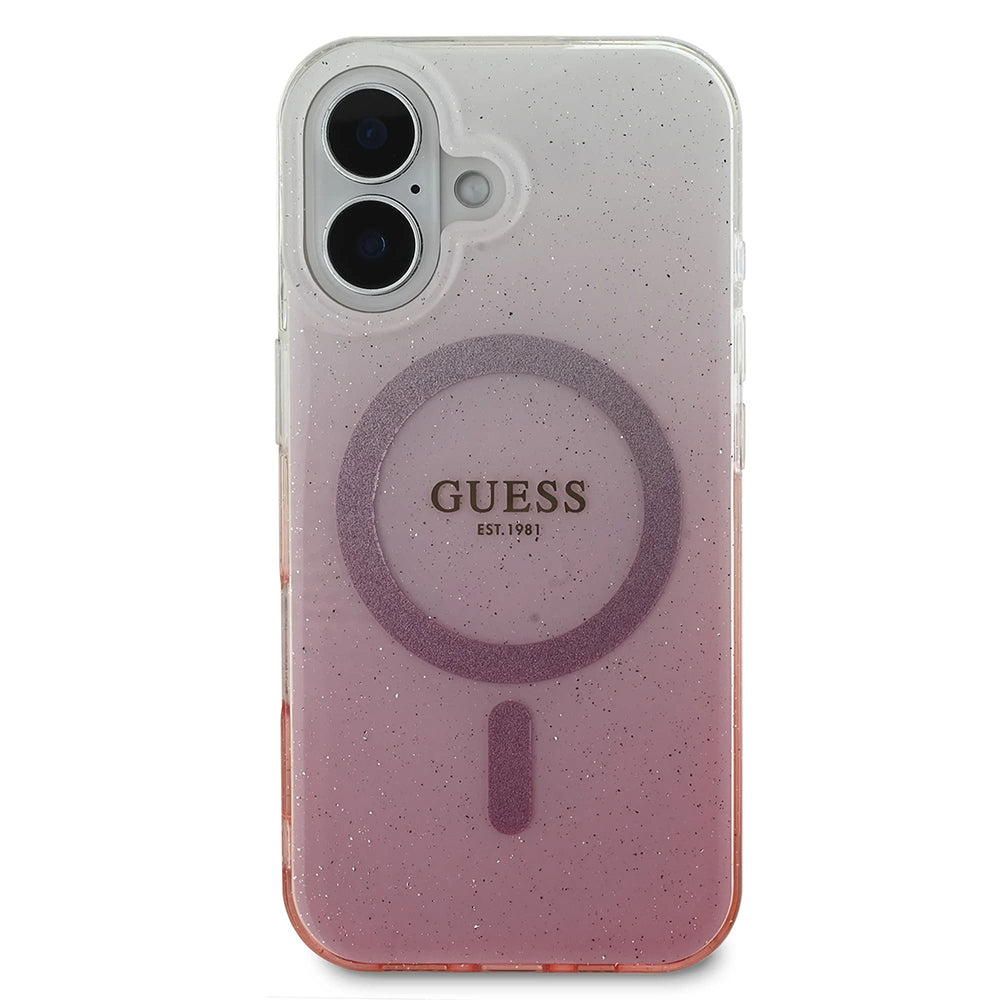 Θήκη MagSafe για Apple iPhone 16 Plus, Guess, IML Glitter Gradient, Ροζ