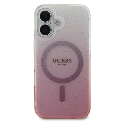 Θήκη MagSafe για Apple iPhone 16 Plus, Guess, IML Glitter Gradient, Ροζ