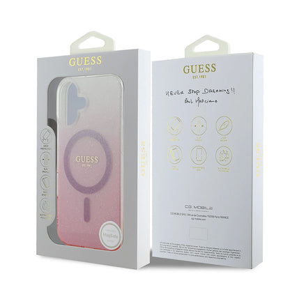 Θήκη MagSafe για Apple iPhone 16 Plus, Guess, IML Glitter Gradient, Ροζ
