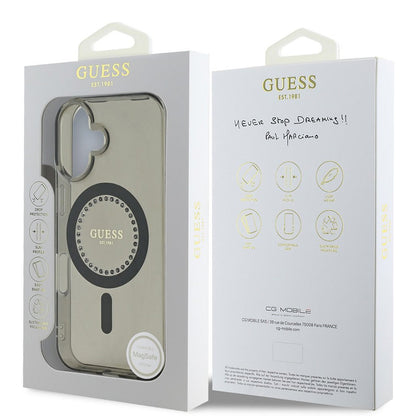 Θήκη MagSafe για Apple iPhone 16 Plus, Guess, IML Rhinestone, Μαύρη