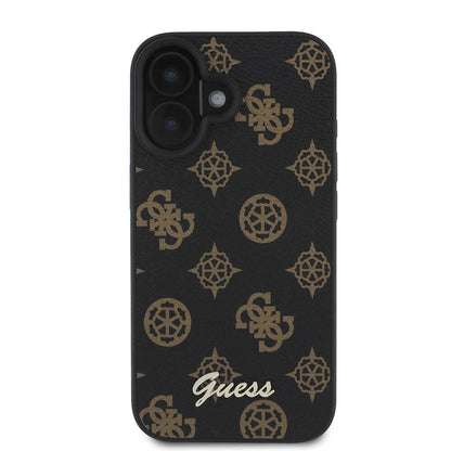 Θήκη MagSafe για Apple iPhone 16 Plus, Guess, Peony Script, Μαύρη