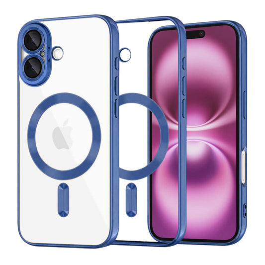 Θήκη MagSafe για Apple iPhone 16 Plus, Techsuit, Luxury Crystal, Σκούρο Μπλε