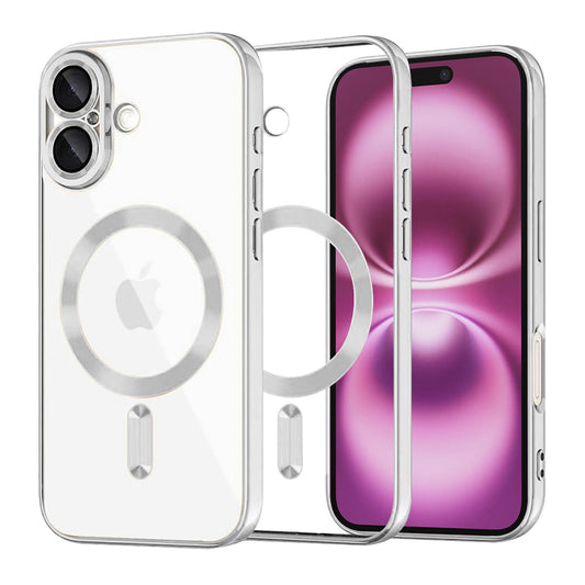 Θήκη MagSafe για Apple iPhone 16 Plus, Techsuit, Luxury Crystal, Ασημί
