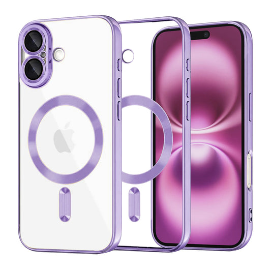 Θήκη MagSafe για Apple iPhone 16 Plus, Techsuit, Luxury Crystal, Ανοιχτό Μωβ