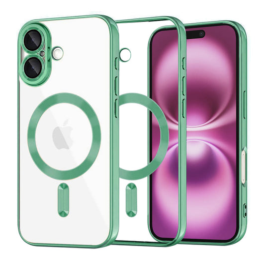 Θήκη MagSafe για Apple iPhone 16 Plus, Techsuit, Luxury Crystal, Ανοιχτό Πράσινο
