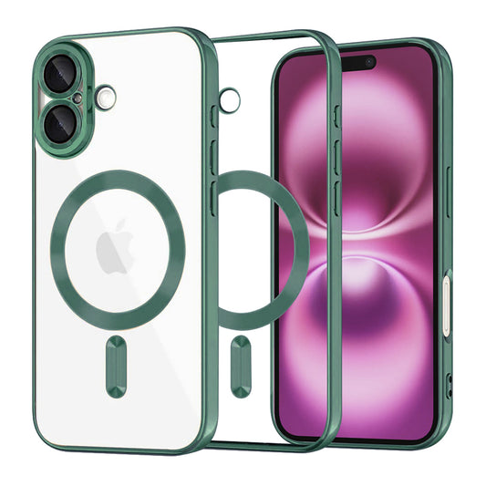Θήκη MagSafe για Apple iPhone 16 Plus, Techsuit, Luxury Crystal, Σκούρο Πράσινο