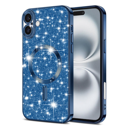 Θήκη MagSafe για Apple iPhone 16 Plus, Techsuit, Luxury Glitter, Σκούρο Μπλε