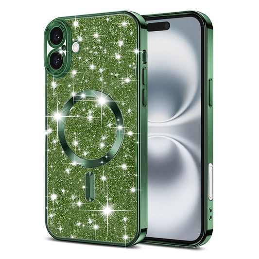 Θήκη MagSafe για Apple iPhone 16 Plus, Techsuit, Luxury Glitter, Σκούρο Πράσινο