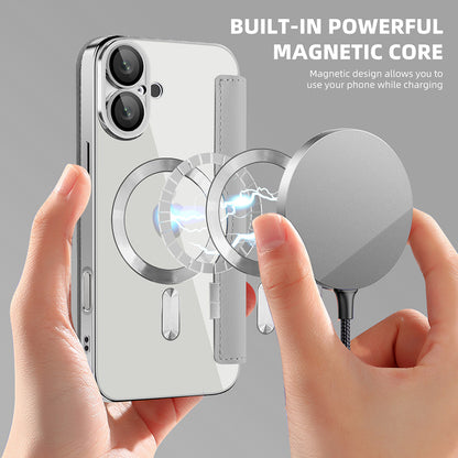 MagSafe Case for Apple iPhone 16 Plus, Techsuit, SmartMag Book, Gray