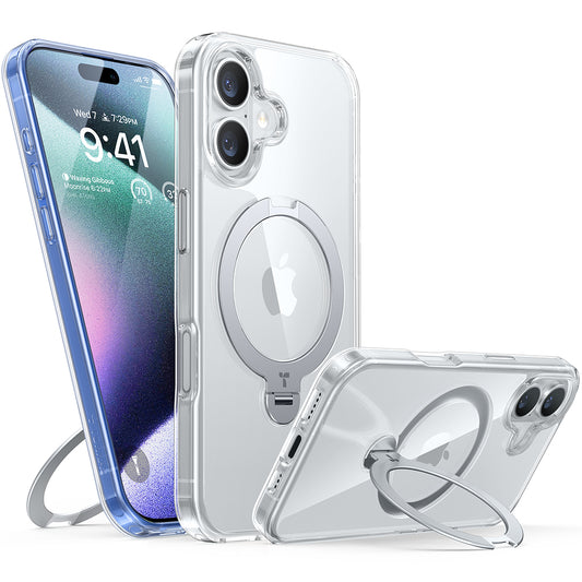 Θήκη MagSafe για Apple iPhone 16 Plus, Torras, Ostand Spin, Διαφανής