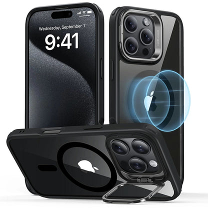 MagSafe Case for Apple iPhone 16 Pro, ESR, Classic Hybrid Kickstand, Transparent Black