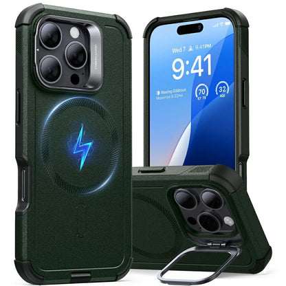 Θήκη MagSafe για Apple iPhone 16 Pro, ESR, Cyber Armor Kickstand, Πράσινη