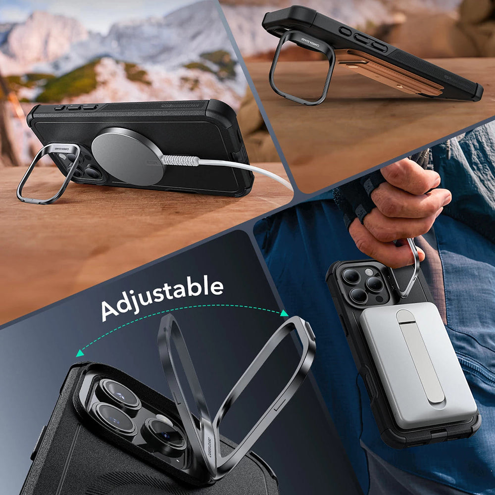 Θήκη MagSafe για Apple iPhone 16 Pro, ESR, Cyber Armor Kickstand, Πράσινη