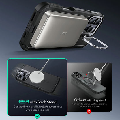 Θήκη MagSafe για Apple iPhone 16 Pro, ESR, Cyber Armor Kickstand, Πράσινη