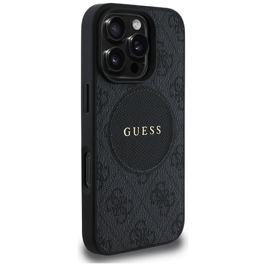 Θήκη MagSafe για Apple iPhone 16 Pro, Guess, 4G Circle Classic Logo, Μαύρη