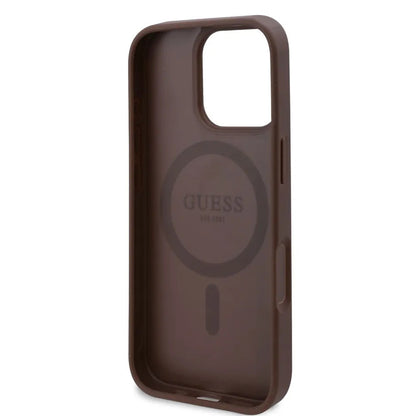 Θήκη MagSafe για Apple iPhone 16 Pro, Guess, 4G Flowers Print, Καφέ