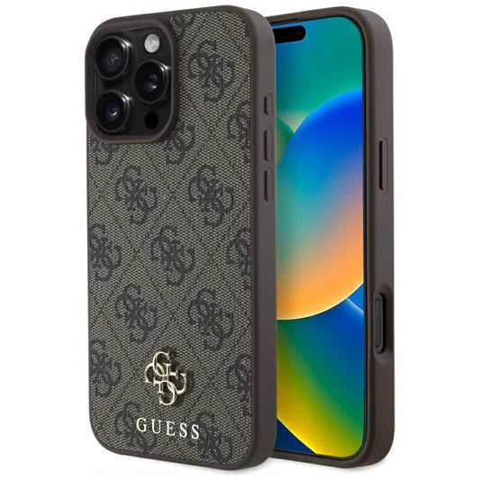 Θήκη MagSafe για Apple iPhone 16 Pro, Guess, 4G Small and Classic Logo, Καφέ