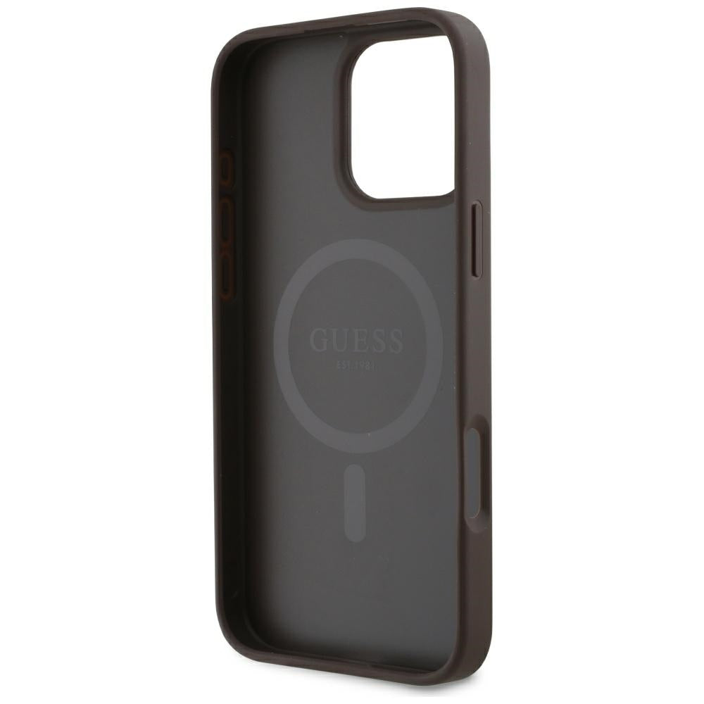Θήκη MagSafe για Apple iPhone 16 Pro, Guess, 4G Small and Classic Logo, Καφέ