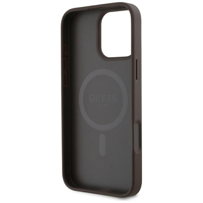 Θήκη MagSafe για Apple iPhone 16 Pro, Guess, 4G Small and Classic Logo, Καφέ